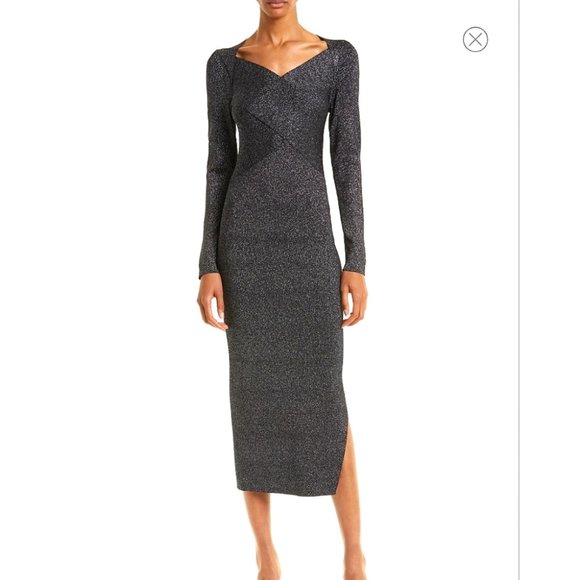 Ted Baker London Dresses & Skirts - NWT Ted Baker London Tabytha Metallic Long Sleeve Faux Wrap Sweater Dress